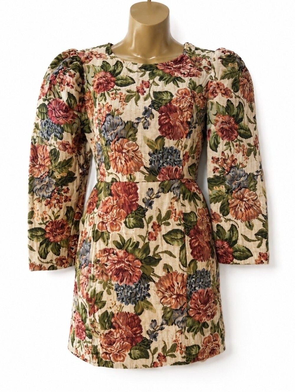 Jacquie The Label Mini Floral Tapestry Jacquard Dress S